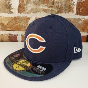 New Era 59FIFTY Chicago Bears NFL On-Field Sideline Fitted Hat Navy Size 8 NWT